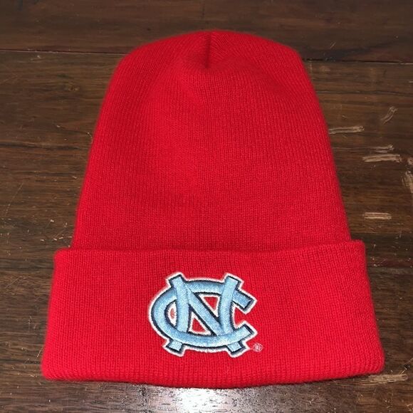 UNC Rare Red Vintage North Carolina Tar heels Knit beanie hat ski cap acrylic - Picture 5 of 5